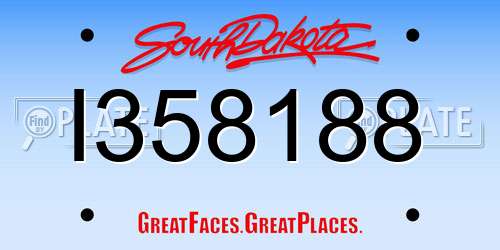 I358188 South Dakota License Plate