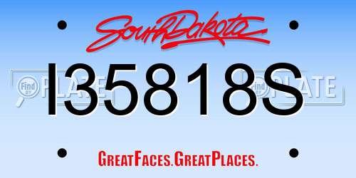 I35818S South Dakota License Plate