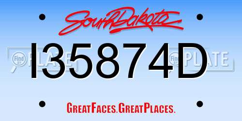 I35874D South Dakota License Plate