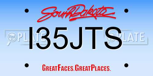 I35JTS South Dakota License Plate