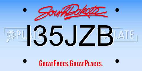 I35JZB South Dakota License Plate