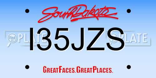I35JZS South Dakota License Plate