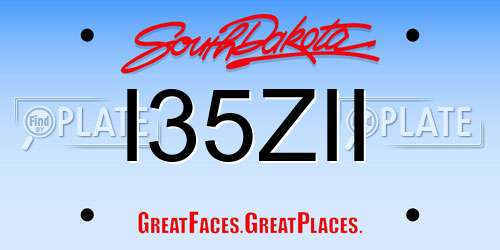 I35ZII South Dakota License Plate