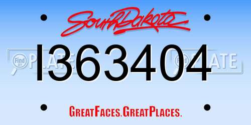 I363404 South Dakota License Plate