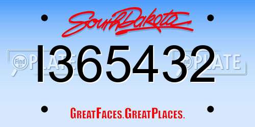 I365432 South Dakota License Plate