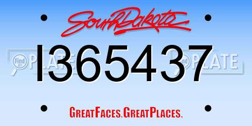 I365437 South Dakota License Plate