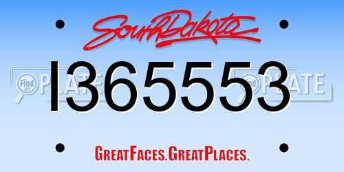I365553 South Dakota License Plate
