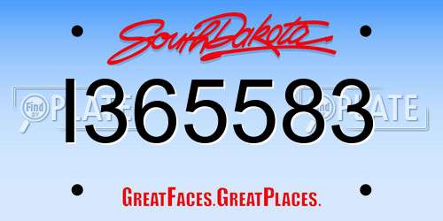 I365583 South Dakota License Plate