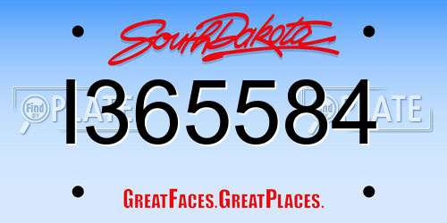 I365584 South Dakota License Plate