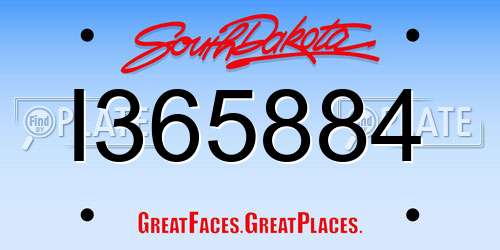 I365884 South Dakota License Plate