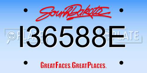 I36588E South Dakota License Plate