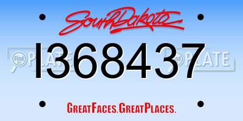 I368437 South Dakota License Plate