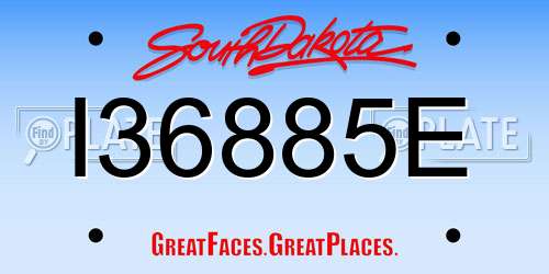 I36885E South Dakota License Plate