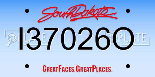 I37026O South Dakota License Plate