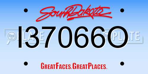 I37066O South Dakota License Plate