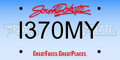 I370MY South Dakota License Plate