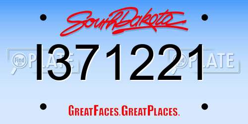 I371221 South Dakota License Plate