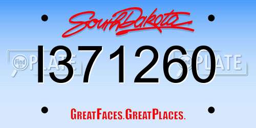 I371260 South Dakota License Plate