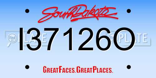I37126O South Dakota License Plate
