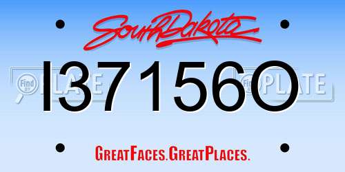 I37156O South Dakota License Plate