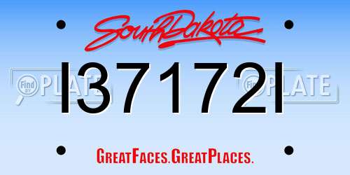 I37172I South Dakota License Plate