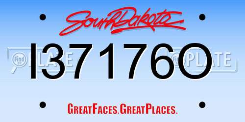I37176O South Dakota License Plate