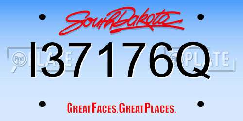 I37176Q South Dakota License Plate