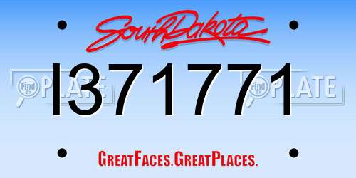 I371771 South Dakota License Plate