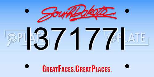 I37177I South Dakota License Plate