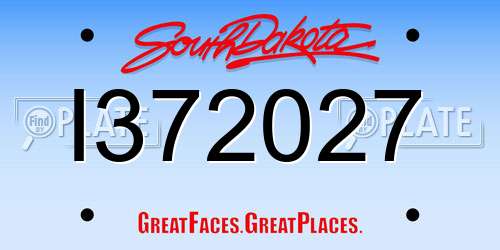 I372027 South Dakota License Plate