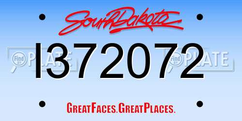 I372072 South Dakota License Plate