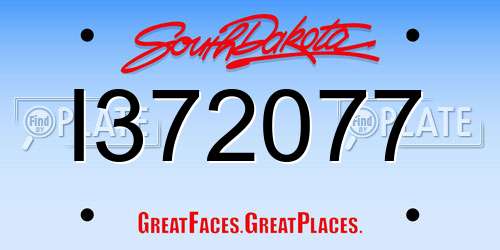 I372077 South Dakota License Plate