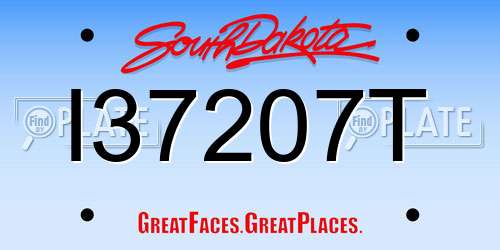 I37207T South Dakota License Plate