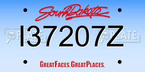 I37207Z South Dakota License Plate