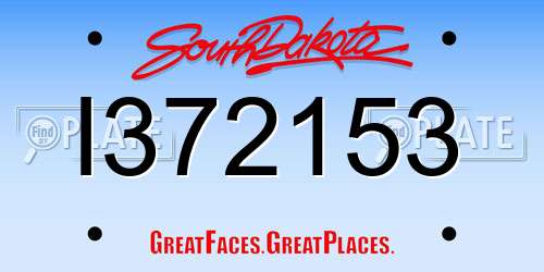 I372153 South Dakota License Plate
