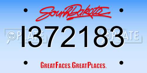 I372183 South Dakota License Plate