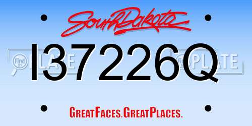 I37226Q South Dakota License Plate