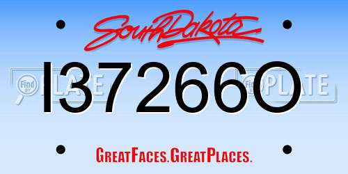 I37266O South Dakota License Plate