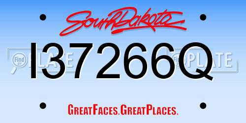I37266Q South Dakota License Plate