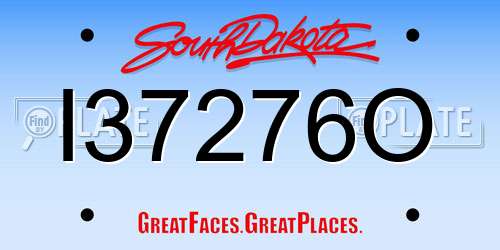 I37276O South Dakota License Plate