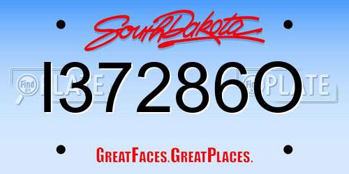 I37286O South Dakota License Plate