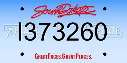 I373260 South Dakota License Plate