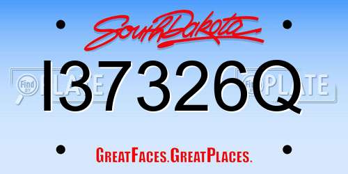 I37326Q South Dakota License Plate