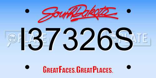 I37326S South Dakota License Plate