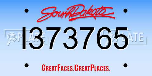 I373765 South Dakota License Plate