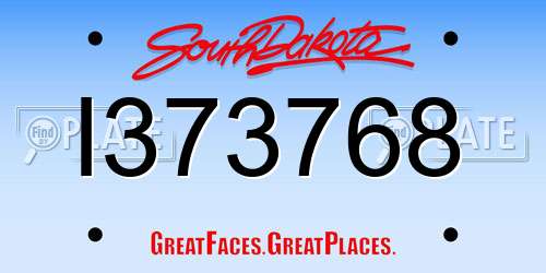 I373768 South Dakota License Plate