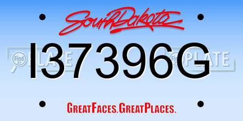 I37396G South Dakota License Plate