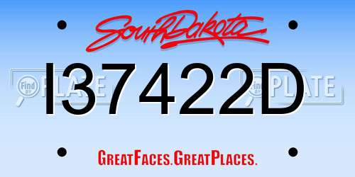 I37422D South Dakota License Plate