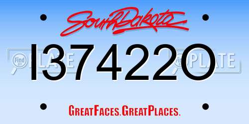 I37422O South Dakota License Plate