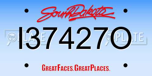 I37427O South Dakota License Plate